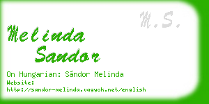 melinda sandor business card